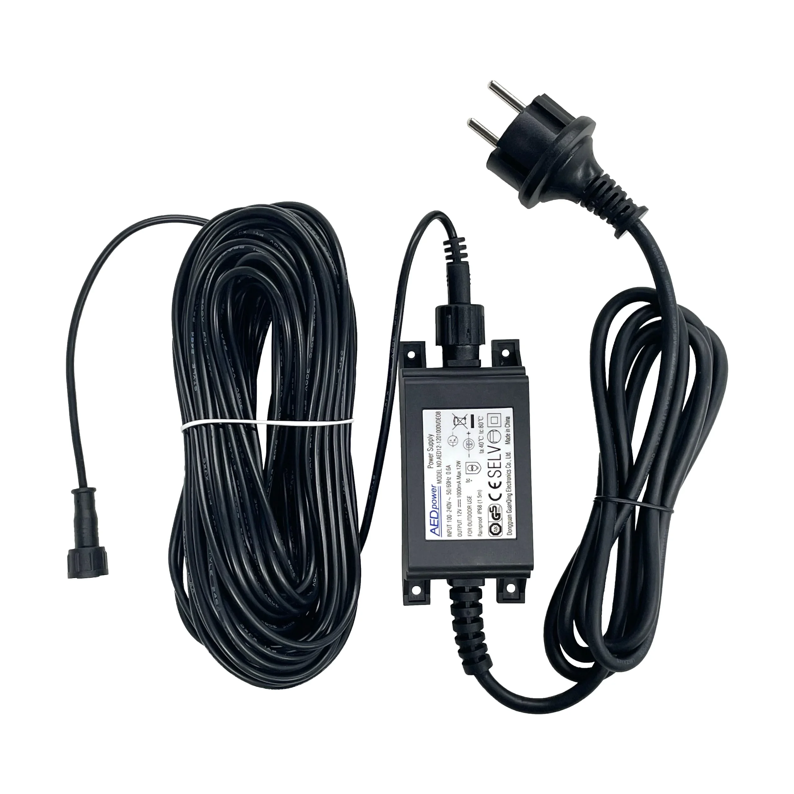 Ecowitt Extension Cord and DC 12V/1A Power Adapter 20m