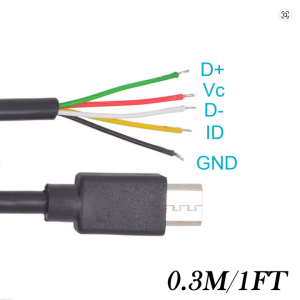 Micro USB 5-Pin Pigtail 30cm