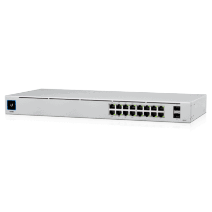 Ubiquiti Switch smart managed Layer2 18 Port • 16x GbE • PoE Budget 42W • 8x PoE at • 2x SFP • 19" • Lüfterlos • UniFi • USW-16-POE