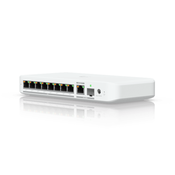 Ubiquiti Switch smart managed Layer2 9 Port Â&bull, 8x  2,5 GbE PoE+ Â&bull, 1x 10 GbE PoE bt In Â&bull, Desktop Â&bull, Lüfterlos  Â&bull, UniFi Â&bull, USW-Flex-2.5G-8-PoE
